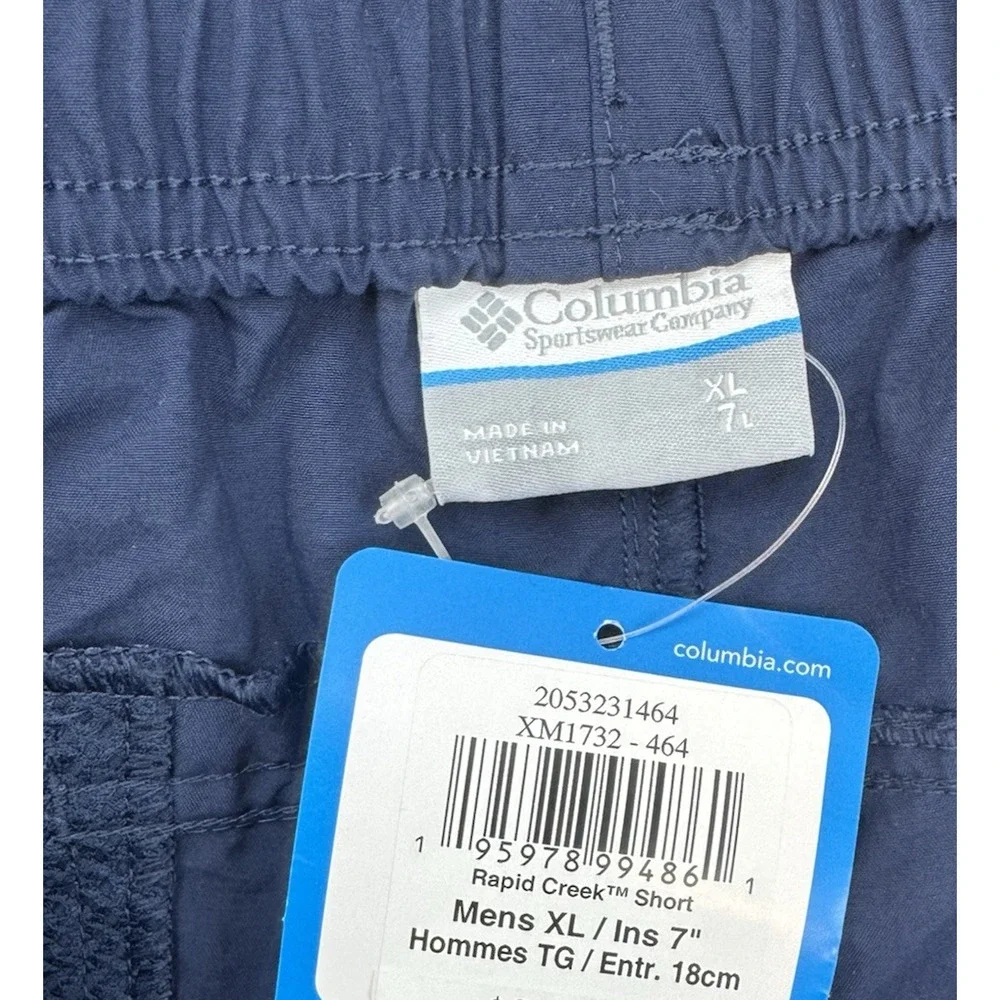 Columbia Shorts Mens XL Blue Performance Rapid Creek Drawstring 7